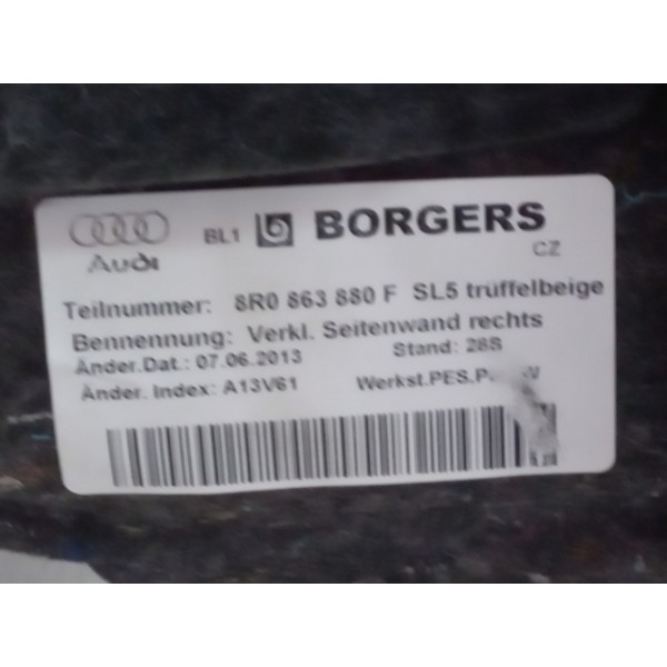 Acabamento Porta Mala Direito Audi Q5 2.0 Tsfi 2014 Usado