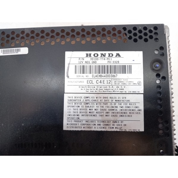 Radio Multimidia Honda Civic Lxr 2.0 2015 Usado